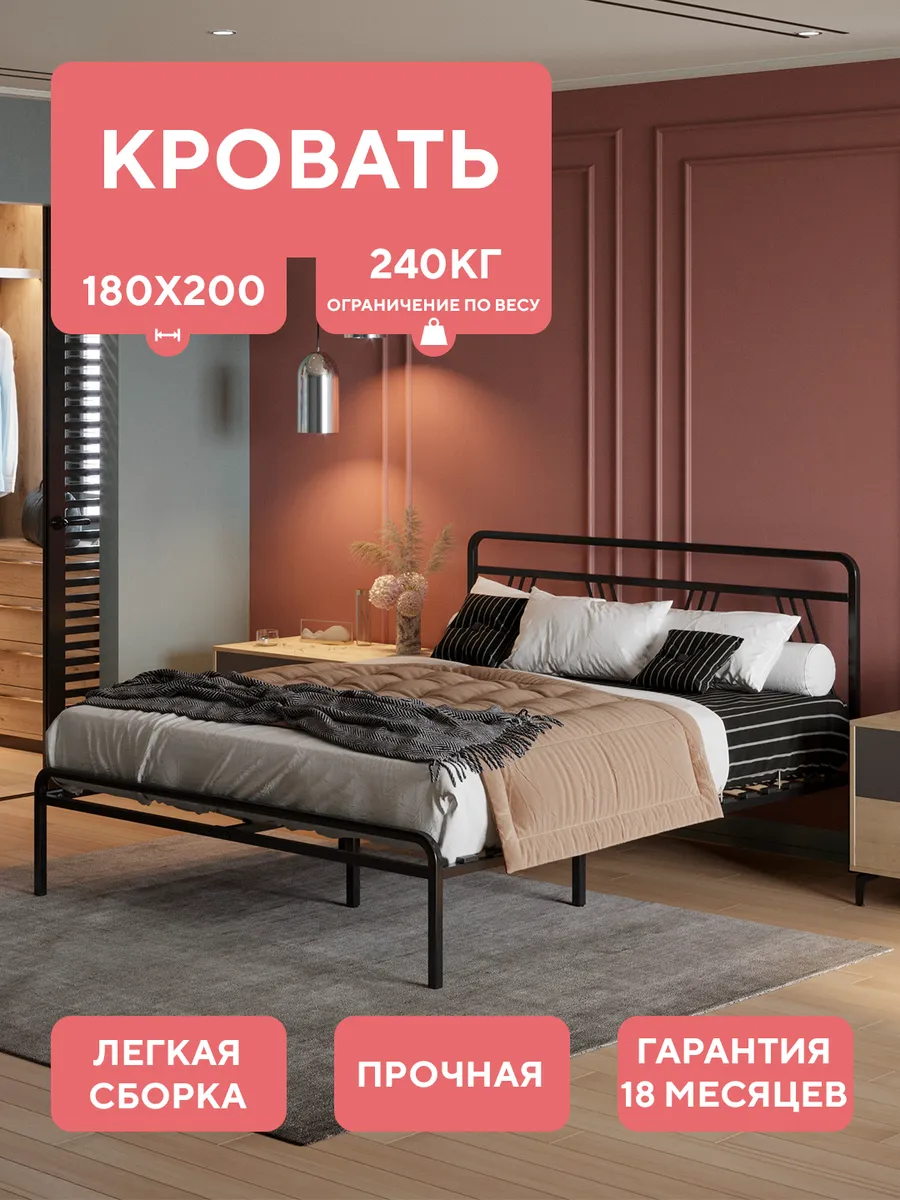 Кровать кованная Viva черная...