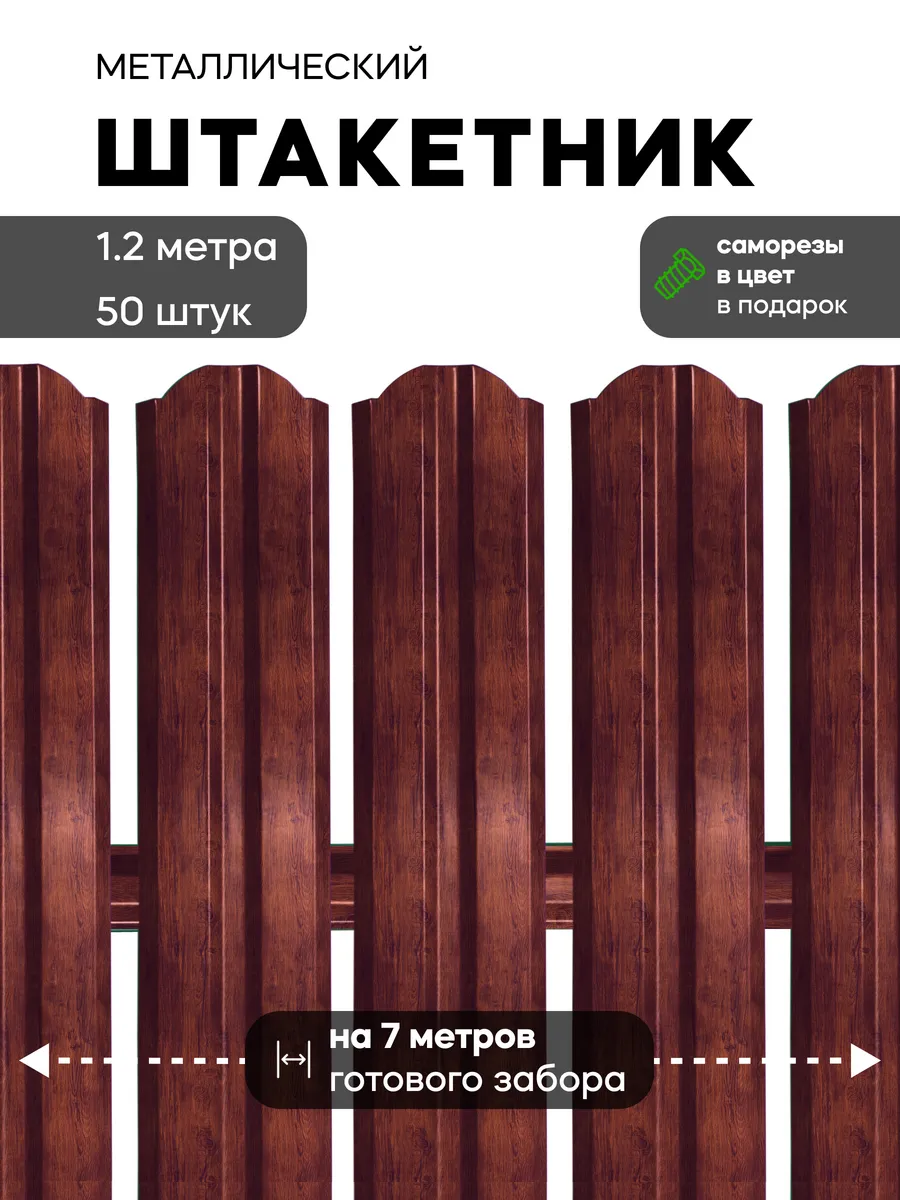 Штакетник металлический...