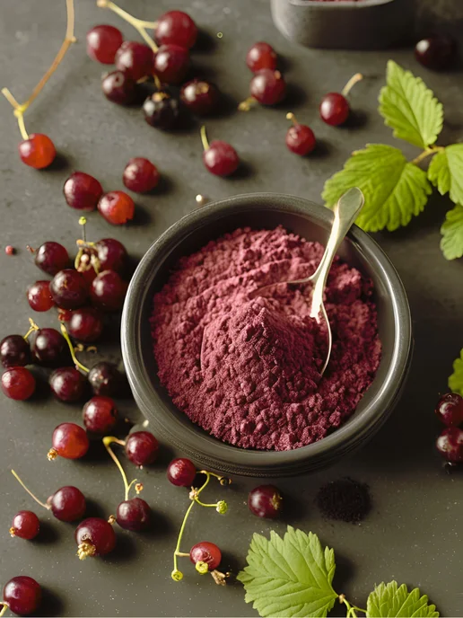 Organic Food Черная смородина сублимированная порошок, черный, фото 5
