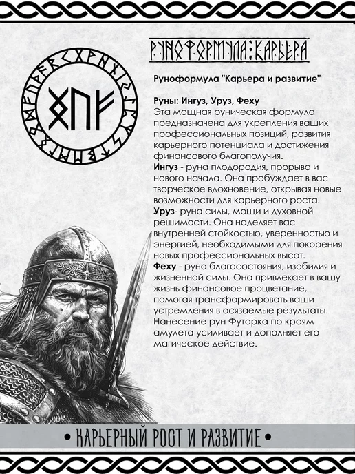 YURKINO Брелок для ключей руноформула Успех в карьере и бизнесе, черный, фото 3