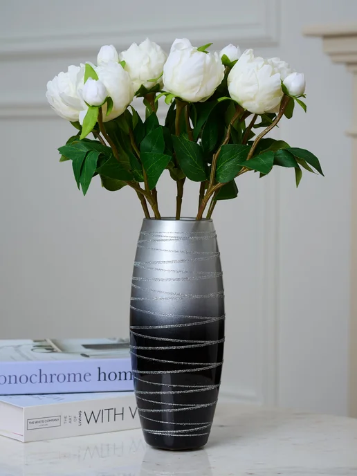 PracticalHome Ваза для цветов стеклянная, черный, фото 5