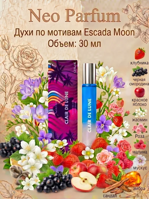 Neo Parfum Духи для девочки Clair de Luna 30 мл сладкие клубника, 30 мл