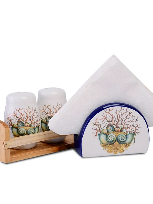 Набор для специй на подставке на стол с салфетницей - фото 7