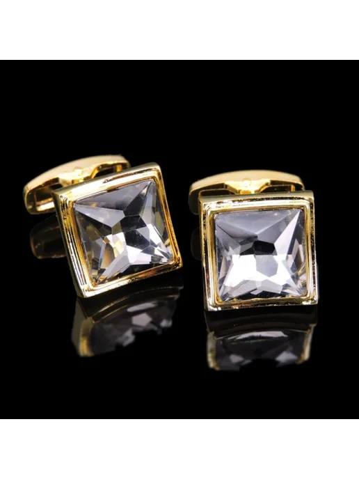 cuff-links Запонки Классика золотистый квадрат, золотой