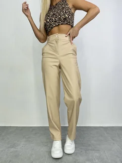 Брюки классические кожаные утепленные ELVIN SHOP 270968330 купить за 1 578 ₽ в интернет-магазине Wildberries