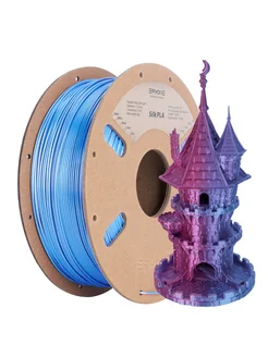 PLA пластик для 3d принтера Silk Dual Rose Red-Light Blue