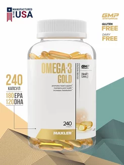 Omega-3 Gold рыбий жир, 240 капсул