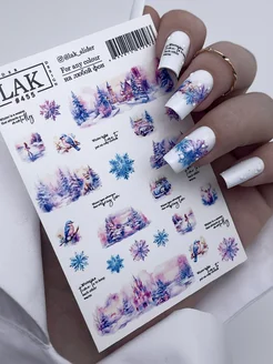 Наклейки для ногтей слайдеры зимние новогодние снежинки LAK_NAILS 271236066 купить за 150 ₽ в интернет-магазине Wildberries