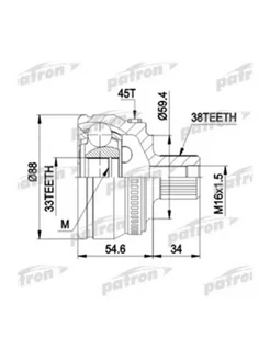 ШРУС наружный комплект 38x59,5x33 ABS 45T Audi A4