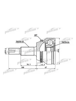 ШРУС наружный с кольцом ABS 30x62x26 ABS 48T Toyota Camry