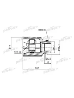 ШРУС внутренний правый 22x43x28 Kia Shuma Sephia Spectra