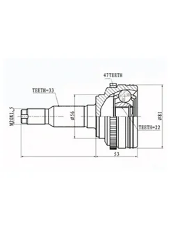 ШРУС наружный 33x52x22 ABS 47T Lacetti Nubira