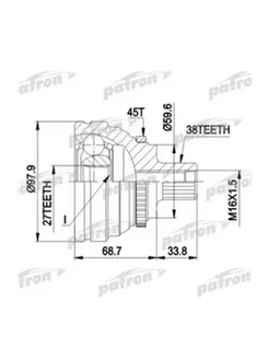 ШРУС наружный комплект 38x59,5x27 ABS 45T Audi A6