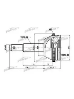 ШРУС наружный комплект 28x59x28 ABS 48T Ford Transit