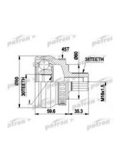 ШРУС наружный комплект 38x59,5x30 ABS 45T A4 Passat