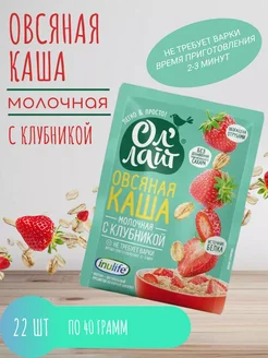 Овсяная каша без сахара с клубникой, 22шт по 40г