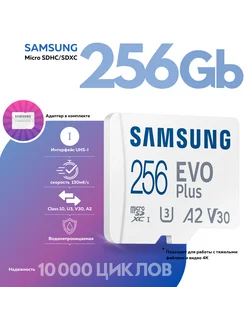 Карта памяти microSD EVO Plus 256Gb с адаптером