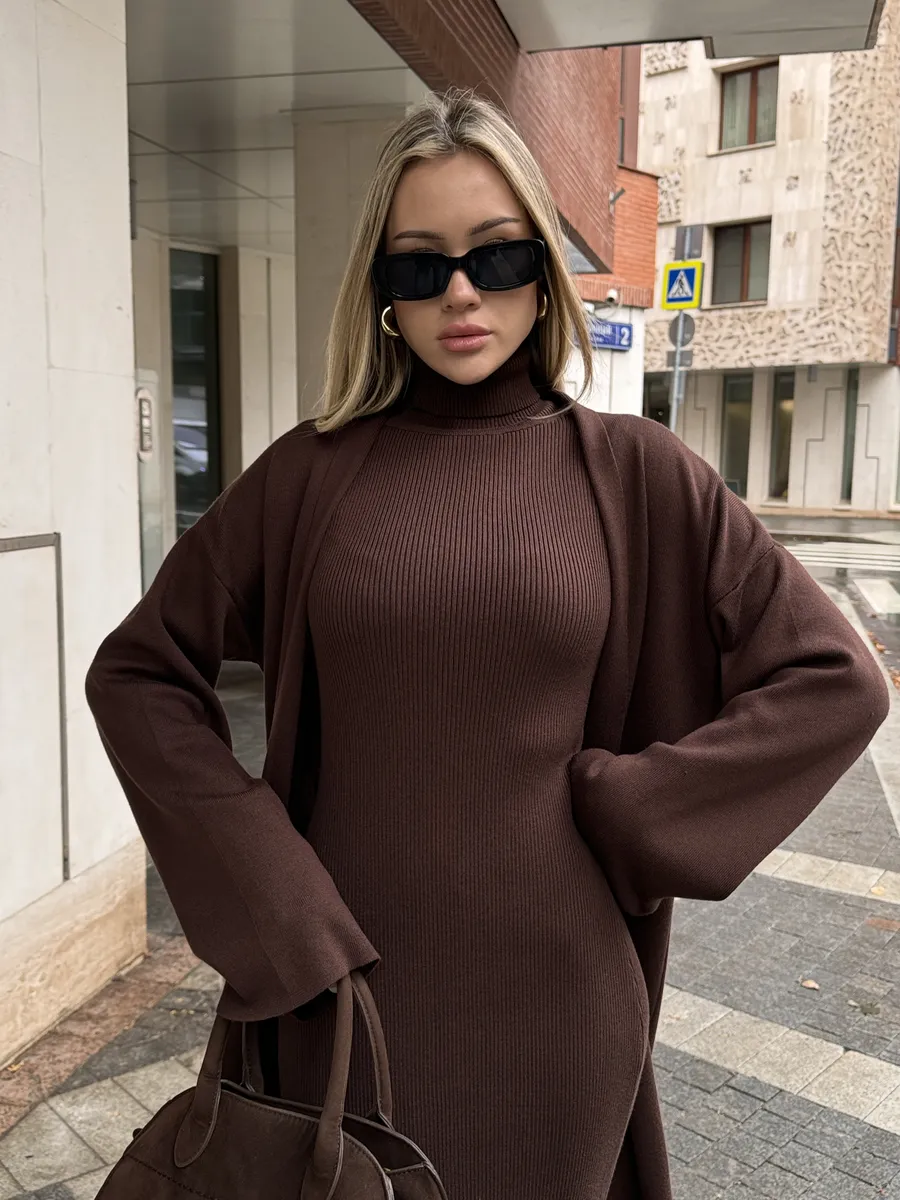 Платье с кардиганом