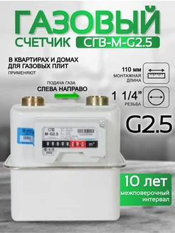 Счетчик газа СГВ-М-G2,5 левый