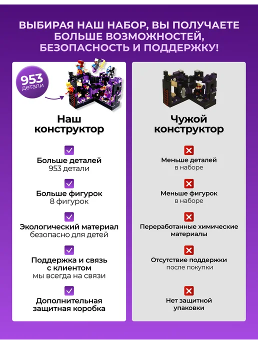 LEGO Конструктор для мальчиков Minecraft большой набор, черный, фото 6