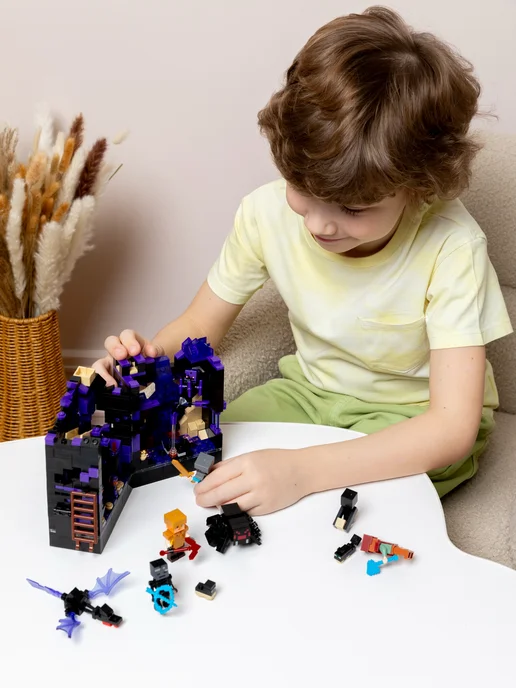 LEGO Конструктор для мальчиков Minecraft большой набор, черный, фото 8