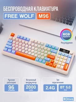 Беспроводная клавиатура FREE WOLF M96 Liberty Wolf 271682178 купить за 2 680 ₽ в интернет-магазине Wildberries