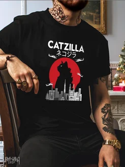 Футболка черная Catzilla WAKA WAKA SHOP 271793911 купить за 504 ₽ в интернет-магазине Wildberries