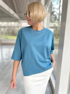 Блузка трикотажная оверсайз большие размеры NIKA_&_COLLECTION 271806823 купить за 1 213 ₽ в интернет-магазине Wildberries