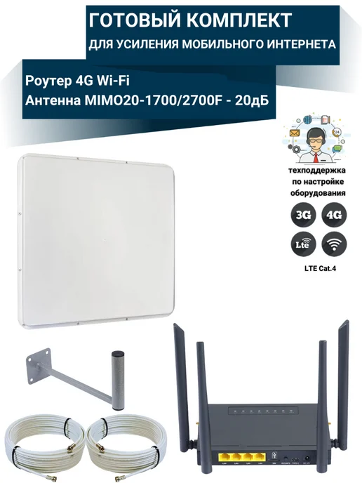 NETGIM 4G WiFi роутер с антенной MIMO 20-1700 2700F, 4 г