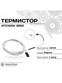 Термистор NTC 100K 3950 (капля) с разъемом Dupont