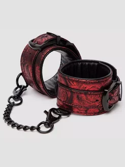 Красно-черные наручники Reversible Faux Leather Wrist Cuffs