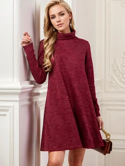 Теплое трикотажное платье трапеция SVETOZARA 271930180 купить за 1 898 ₽ в интернет-магазине Wildberries