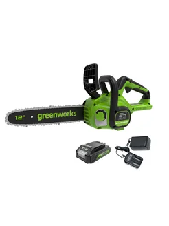 Цепная пила Greenworks, 2007007UA, 24V, 30см, с АКБ 2Ач и ЗУ Greenworks 272045173 купить за 15 061 ₽ в интернет-магазине Wildberries