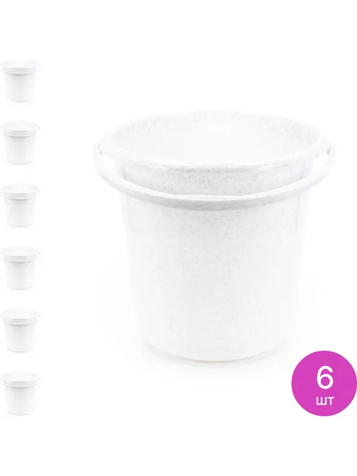 Idea Ведро круглое 3л (комплект из 6 шт), 3 л, 6 шт