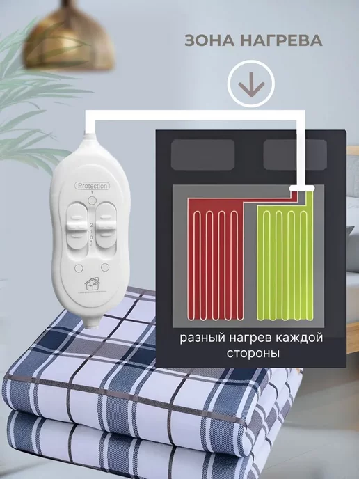 SALE24 Электрическое одеяло с подогревом 70х150 см, 70x150 см, фото 3