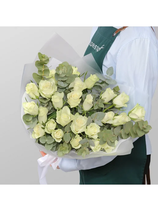 Studio Floristic Букет живых Роз Кения «Романс», бежевый, фото 2