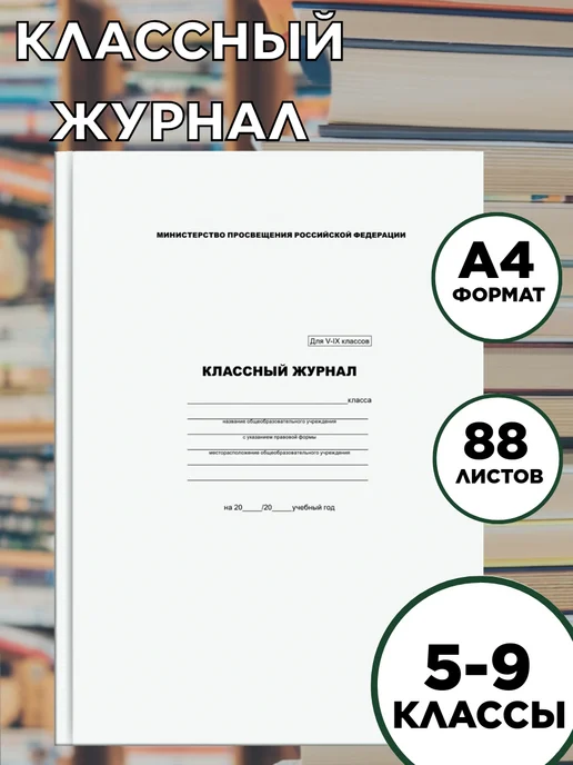 BG Классный журнал для 5-9 классов, твёрдый переплёт, 88 листов, вариант