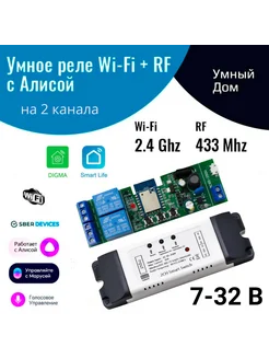 Умное реле с Алисой на 2 канала 12В (WiFi + RF433) NETGIM 272141274 купить за 1 190 ₽ в интернет-магазине Wildberries