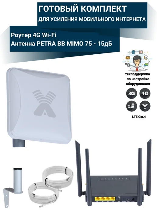 NETGIM Интернет для дачи и дома WiFi роутер с Petra BB mimo, 2 шт