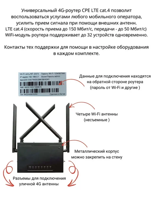 NETGIM Интернет для дачи и дома роутер с Vika-21F MIMO, 2 шт, фото 4