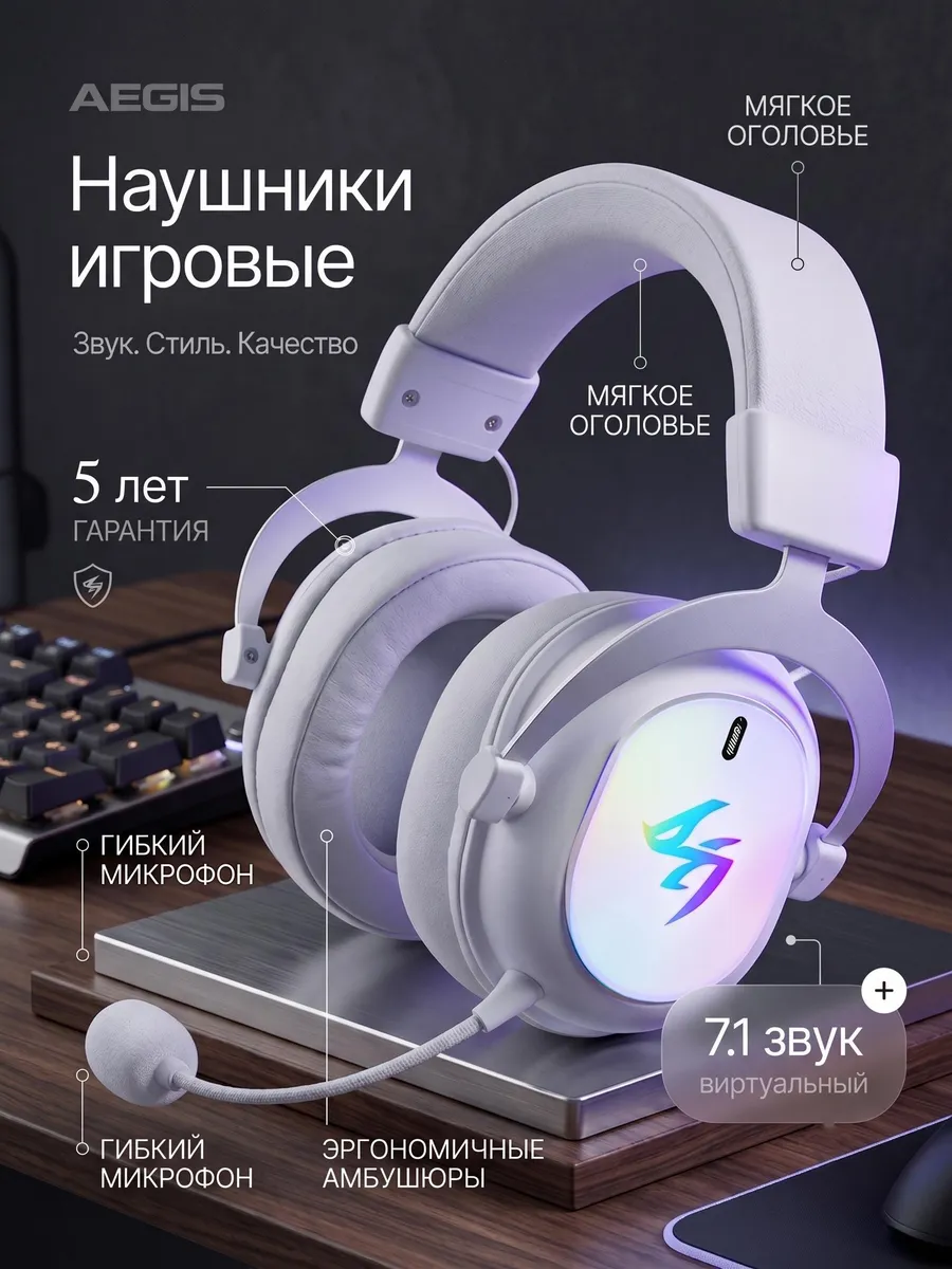 Наушники игровые с микрофоном