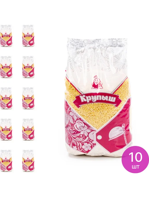 Крупыш Пшено шлифованное, высший сорт, 800г, 10 шт, 800 г, 10 шт