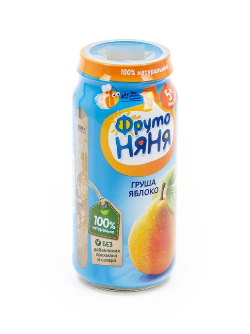 ФрутоНяня Пюре груша яблоко натуральное 250г (комплект из 6 шт), 250 г, 3 шт, фото 5