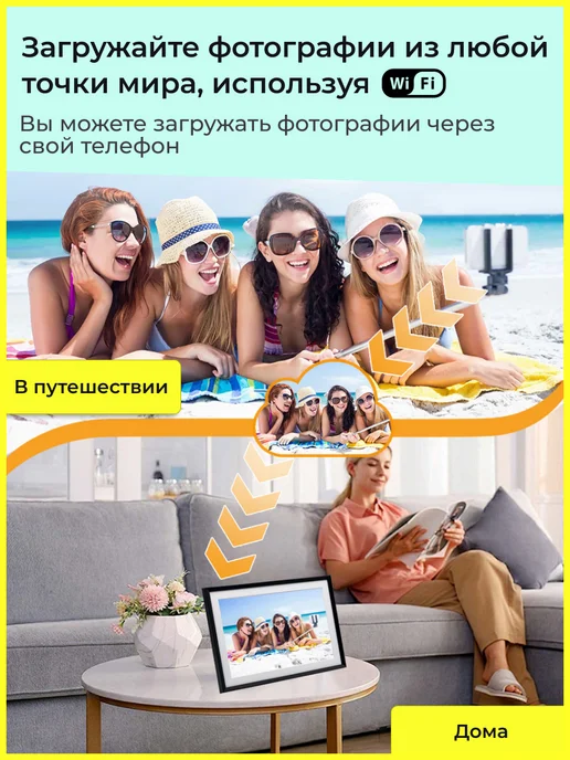 Warm Home Цифровая фоторамка с LED подсветкой, экраном 10.1, вариант, фото 8