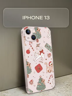 Чехол новогодний на iPhone 13 с рисунком