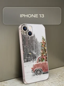 Чехол новогодний на iPhone 13 с рисунком