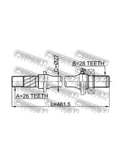 Полуось правая Mazda 3 FG0225700A 0512M316AT MAZDA