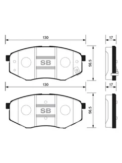 Колодки тормозные дисковые SP1374 HYUNDAI