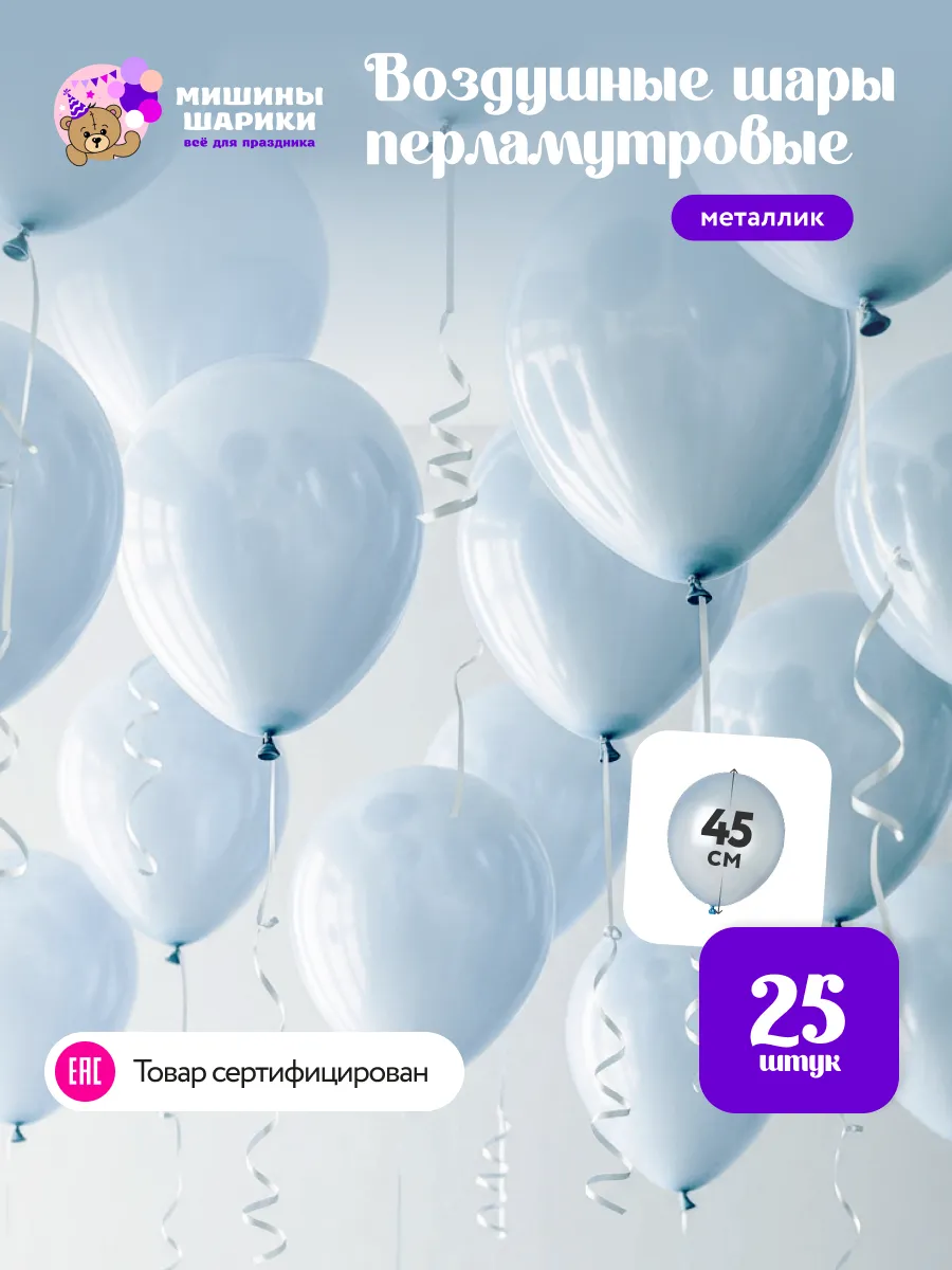Воздушные шары набор для праздника большие металлик 25 шт