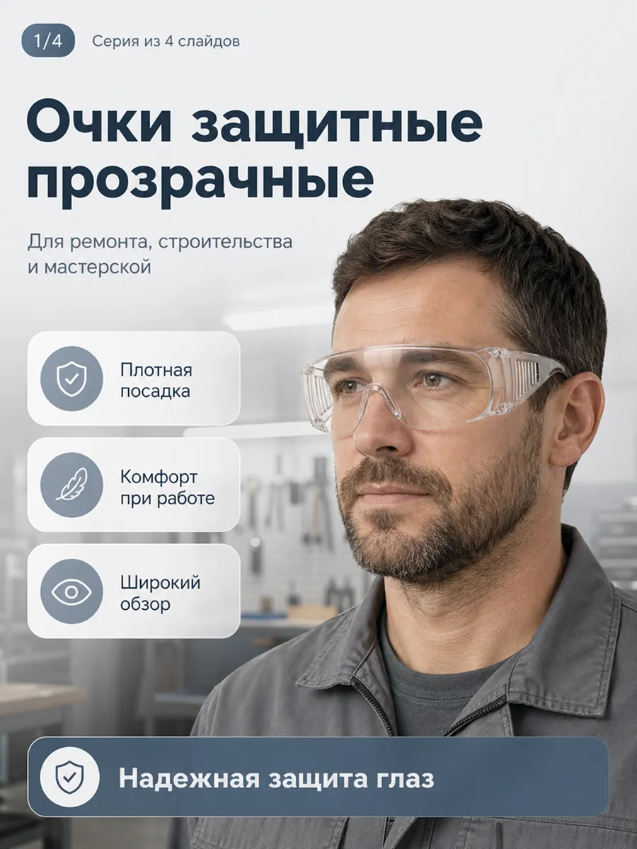Очки защитные прозрачные